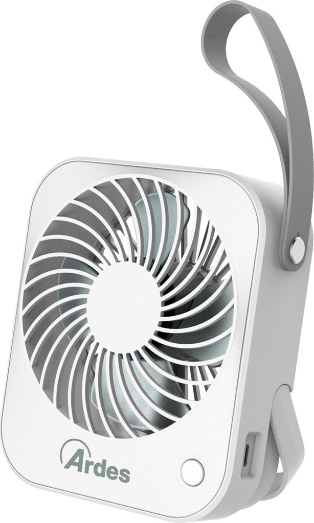 Ardes AR5F03BT TAURO Mini Portable Fan Grau und Weiß USB-Akku 2000mAh