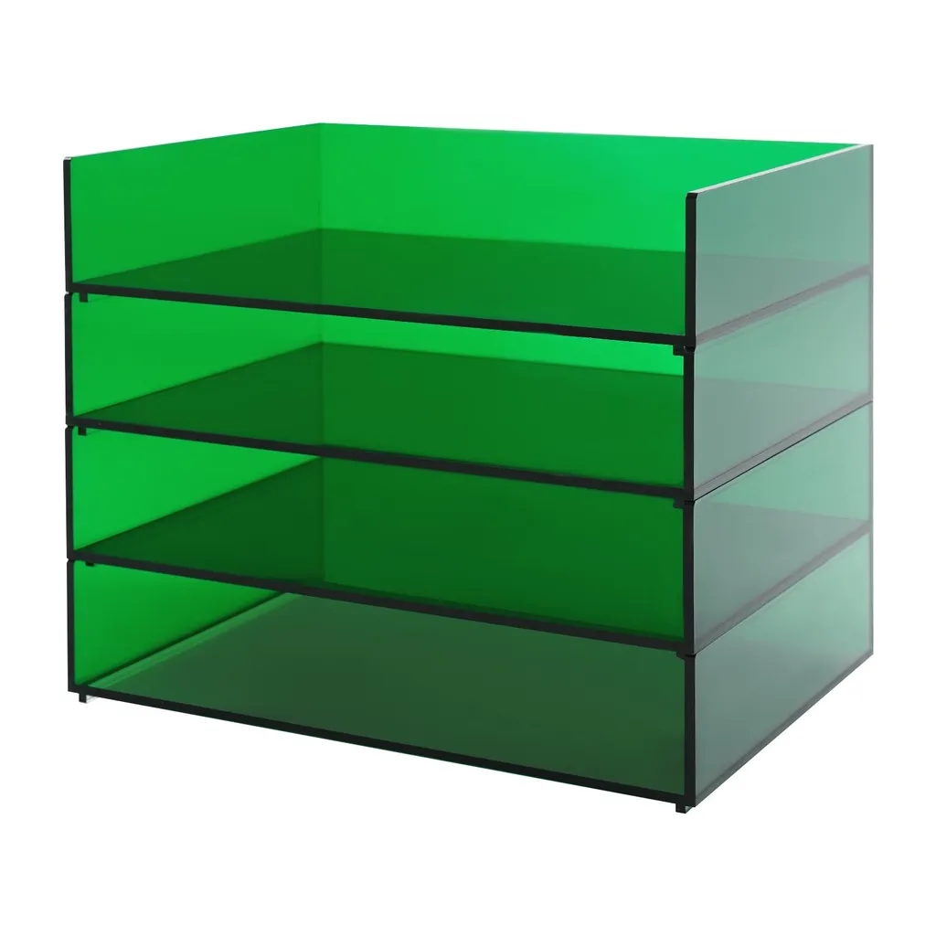 Organiseur de rangement acrylique 4 niveaux robuste et design translucide