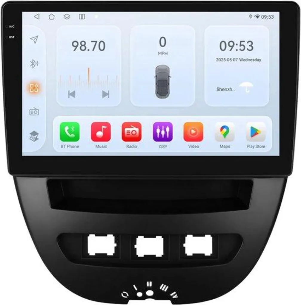 Système de navigation GPS Android 4Go RAM pour Toyota Aygo et C1/107