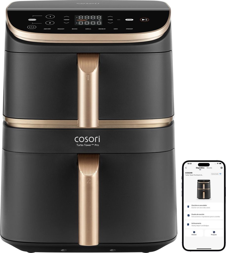 Cosori Luftfritteuse Turbo Tower Pro Smart KAAPAFCSSEU0246Y 10.8L Schwarz