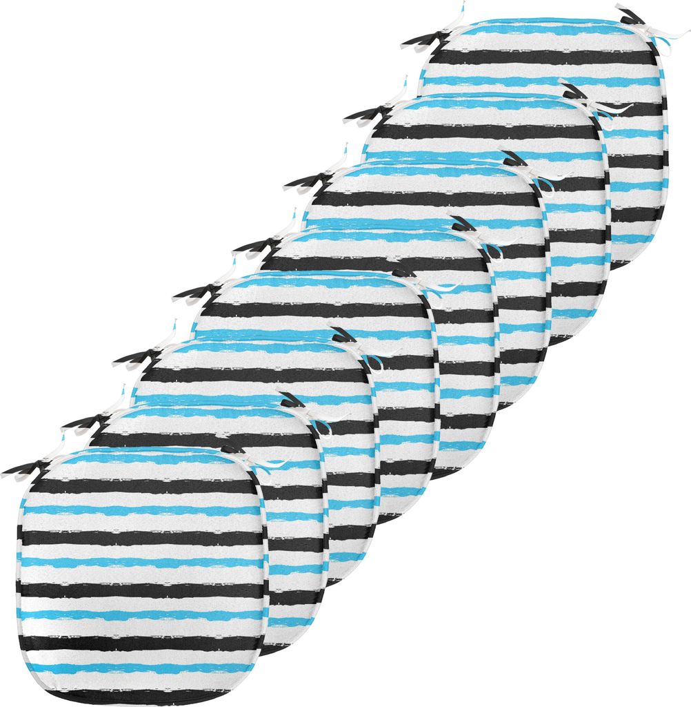ABAKUHAUS Abstrakt Polster für Esszimmerstühle, Farbe Bands Stripes, Dekoratives wasserfestes Kissen mit Riemen für Küchensitze, 40 cm x 40 cm-...