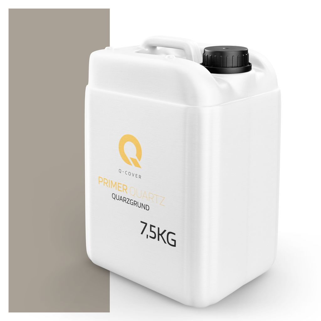 Quarzgrund für Beton Architekt 7,5 kg | Hellgrau | Putzgrund Haftgrund rau für Fassade Beton Mosaikputz außen & innen Grundierung | Q-COVER