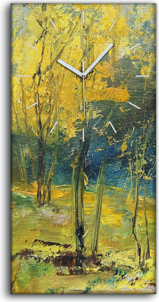 Wandkunst Leinwand Bild Uhr Geräuschlos 30x60 Malerei Abstrakte Wald Bäume Kunst - weiße Hände