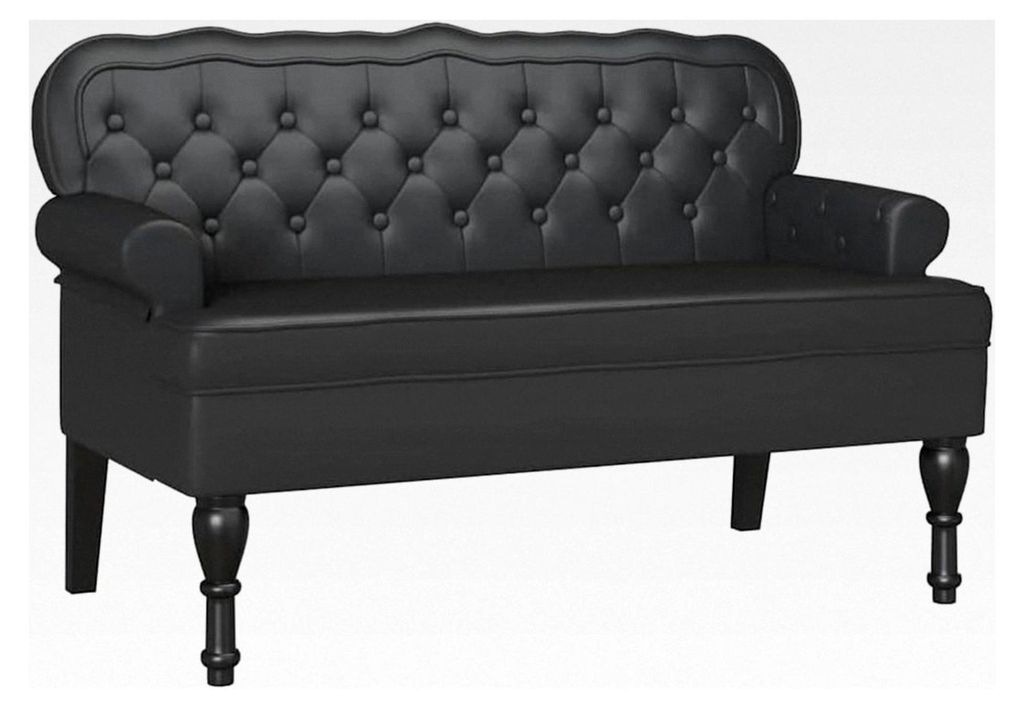 Chesterfield-Bank Schwarz 119,5 x 64,5 x 75 cm Kunstleder