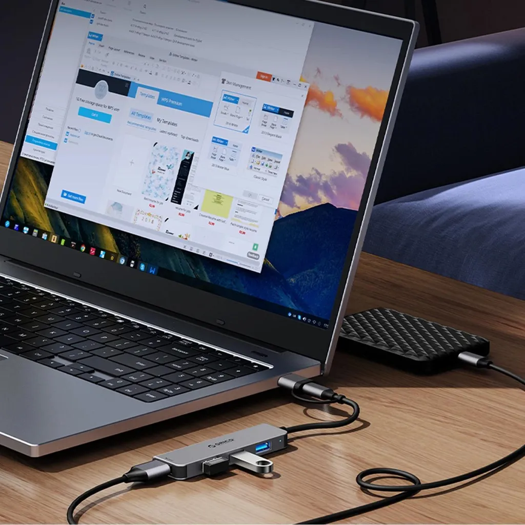 Docking Station Orico YSB4-U2: Hub 5 Porte USB-A e USB-C Grigio - 4