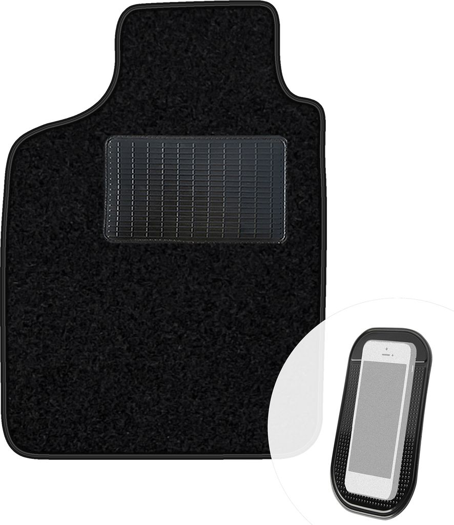 moto-MOLTICO Fahrer Fußmatte Auto Velours Fahrerseite Autoteppiche Schwarz Fahrermatte 1-teilig passend für Fiat Coupe 1993-2000