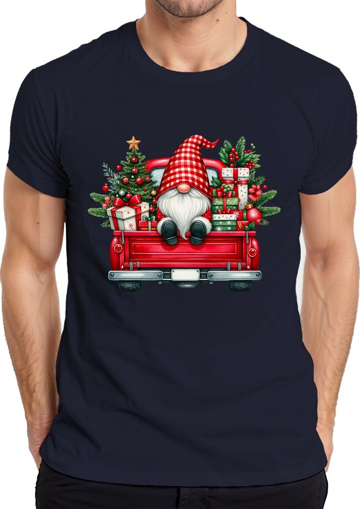 Weihnachtszwerg Truck Wichtel Gnom - Weihnachten Xmas Christmas Herren T-Shirt, Navy, 3XL