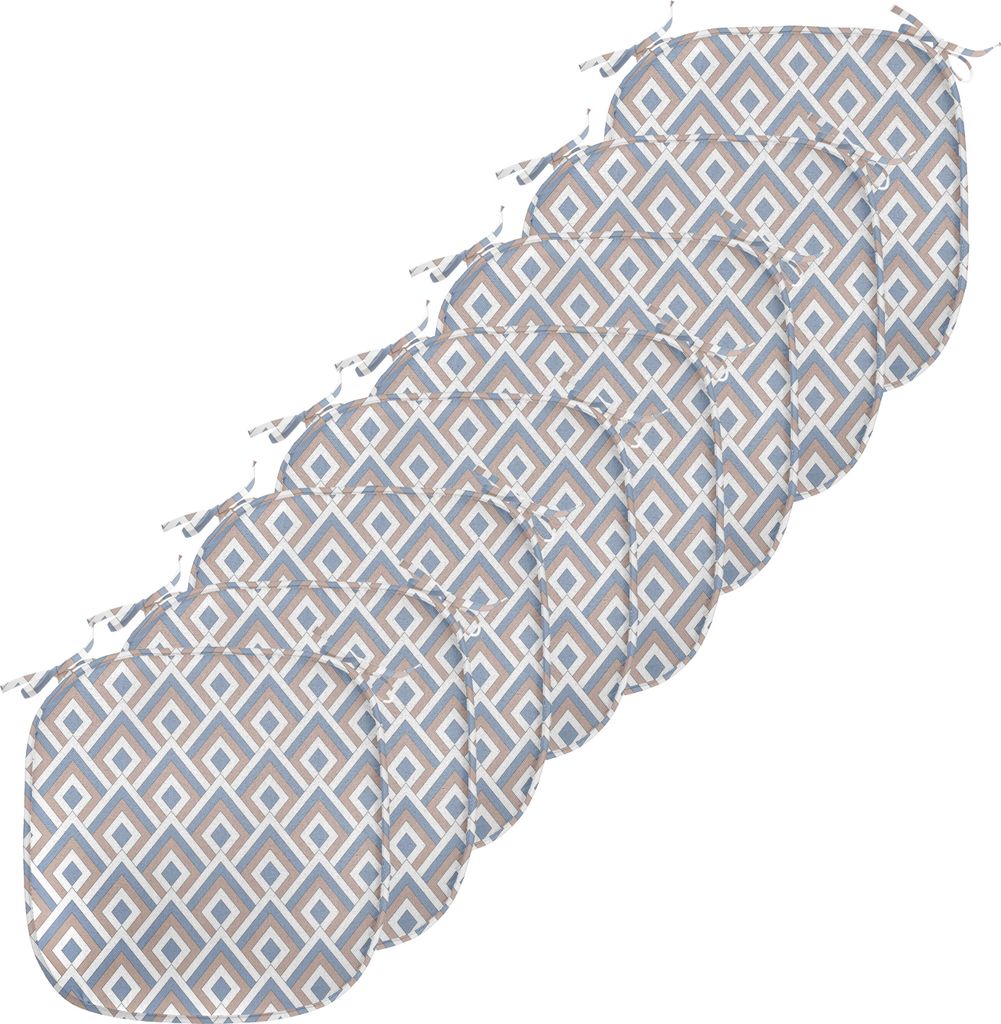 ABAKUHAUS Geometrisch Polster für Esszimmerstühle, Moderne Nested Squares, Dekoratives wasserfestes Kissen mit Riemen für Küchensitze, 40 cm x ...