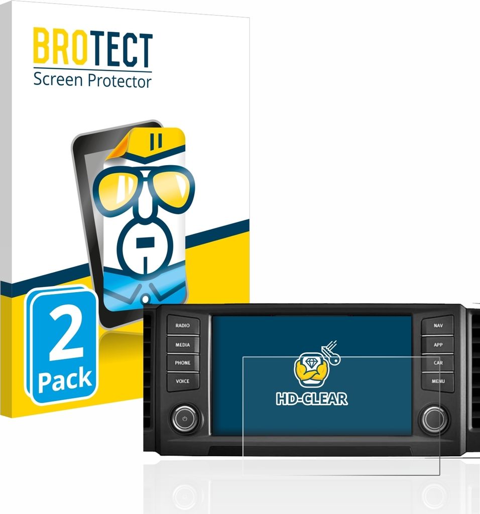 2x Für Seat Leon 5F 2018 Media System Plus 2016 8" Schutzfolie BROTECT Displayschutz Display Schutz Folie Klar Transparent