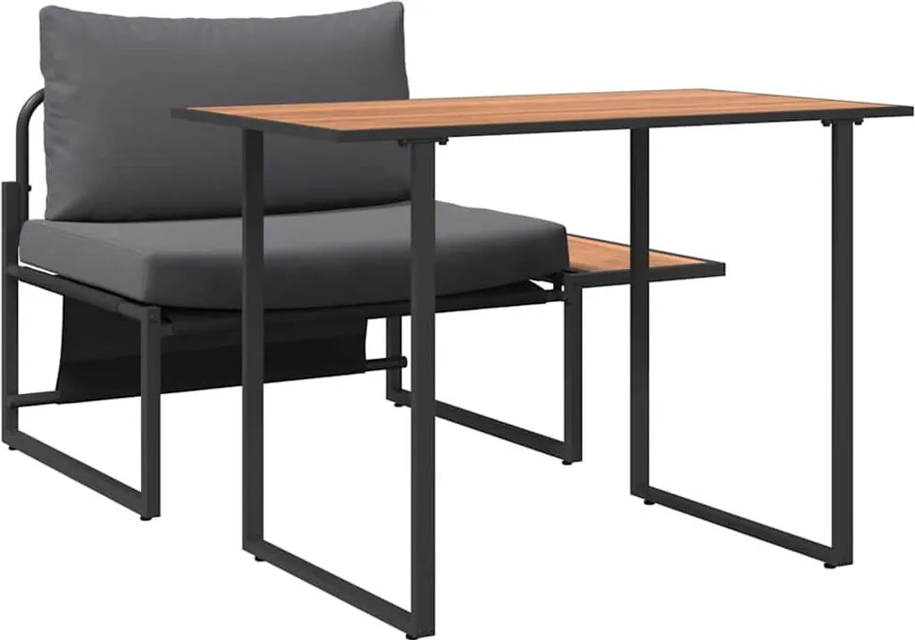 vidaXL Mobilier d'extérieur en acier anthracite 2 pcs pour terrasse