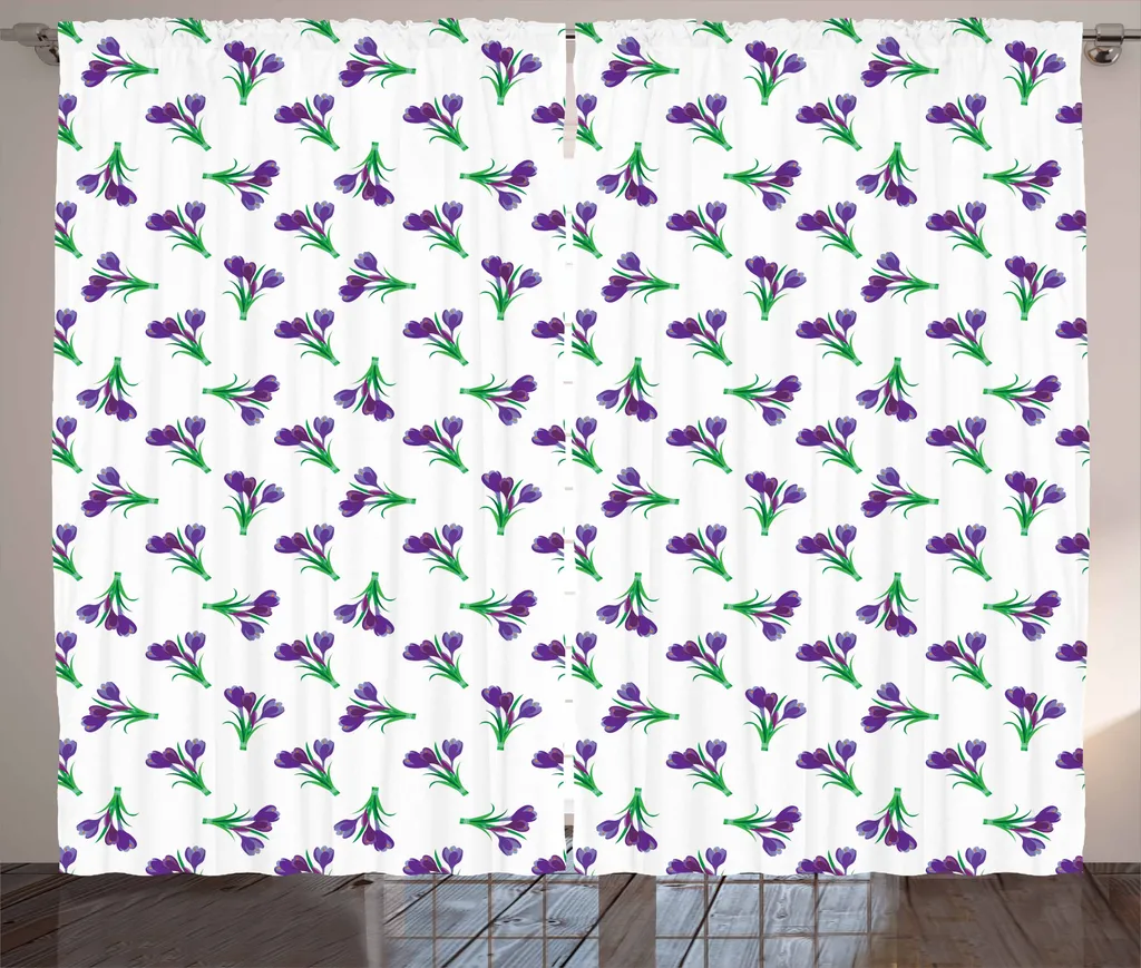Tenda Rustica ABAKUHAUS 280x175 cm - Bouquet Fiori Campo Viola