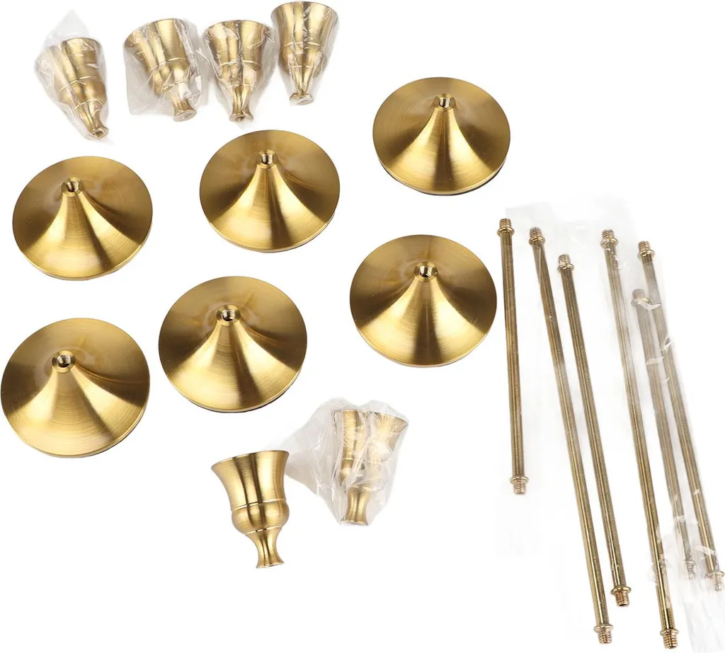 Chandelier en Métal Cuivré Design Rétro pour Bougies Flambeaux - 3 Pcs