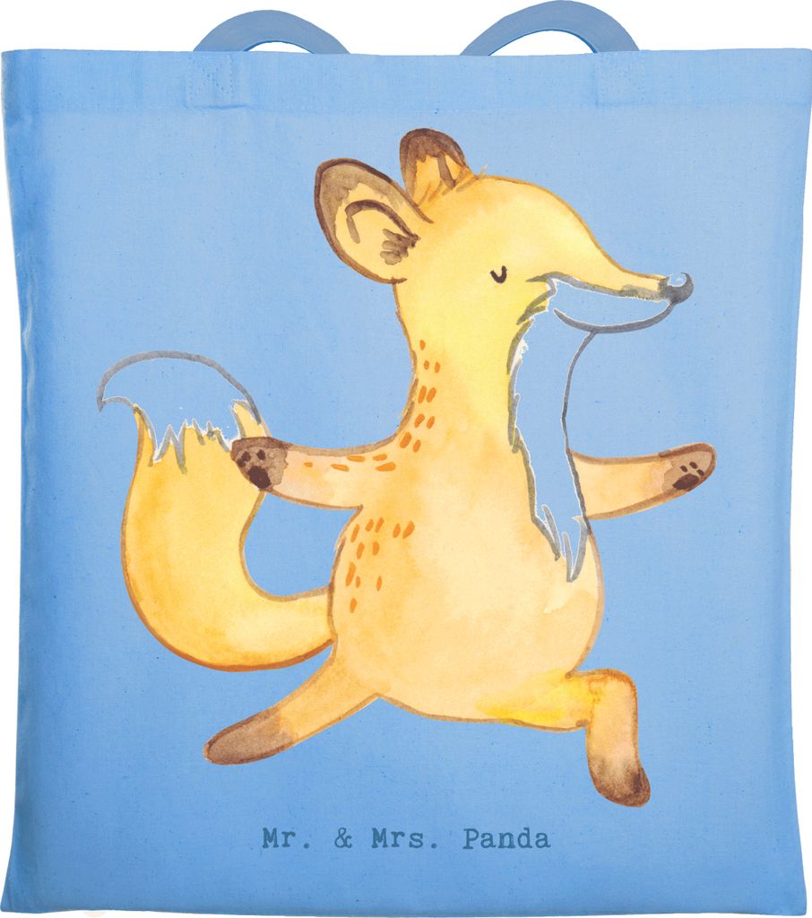 Mr. & Mrs. Panda Tote Bag Auszubildender Herz - Sky Blue - Geschenk, Tasche, Uni, Preis, Shopping, Azubi, Abschlussprüfung, Schultasche, Beutel