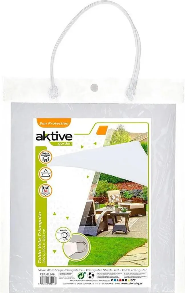 Toile d'ombrage triangle pour terrasse Active 360 cm blanc