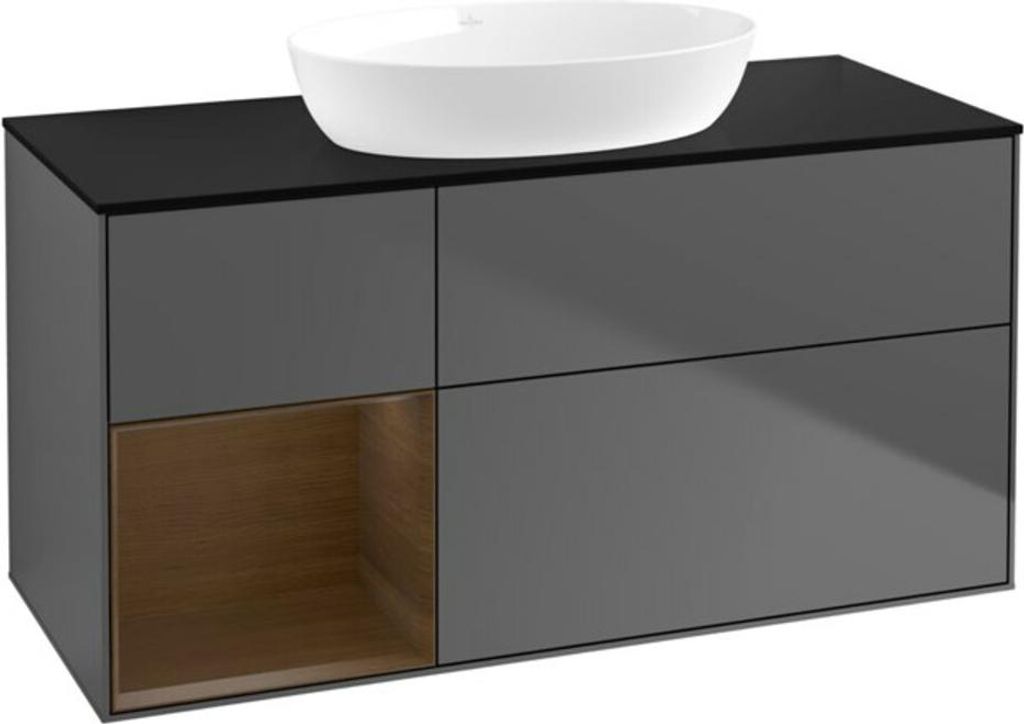 V&B Waschtischunterschrank Wandbeleuchtung Finion 120cm, Pl bla m, Reg wal ven, Anthrac. m