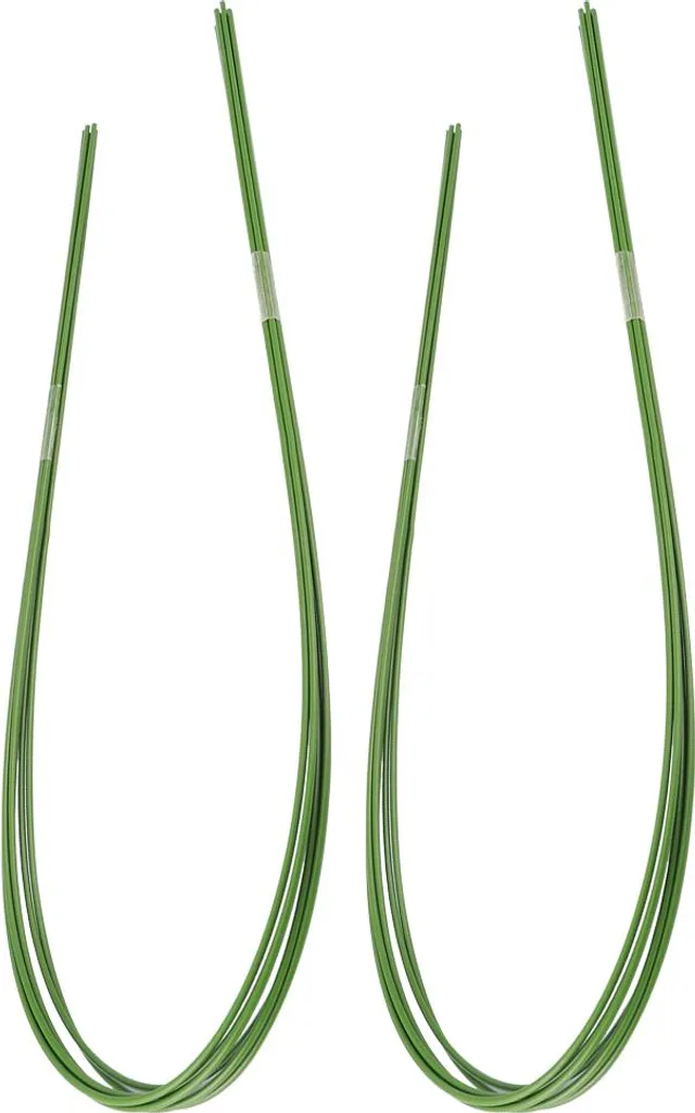Lot de 12 Arceaux de Jardin en Fil de Fer Plastifié Flexible Vert DIY