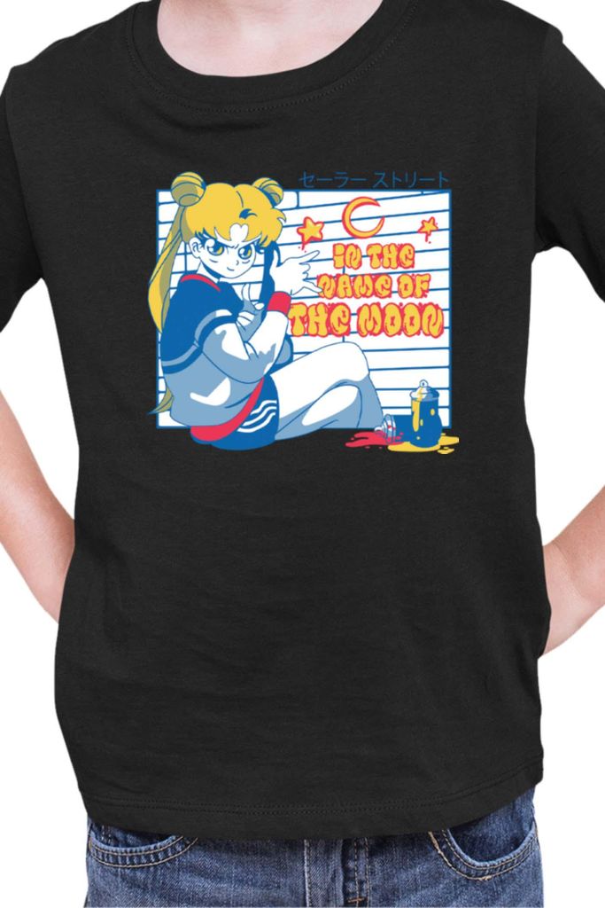 Kinder T-Shirt Japan Manga Anime Comics Animation Sailor Anime Manga Moon 12, 3-4 Jahr - 104 / Schwarz