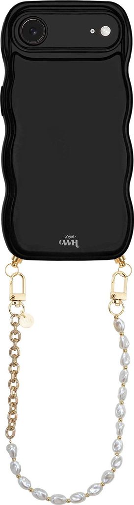 Glossy Wavy Cord Case Black - Over The Moon (short) - iPhone 17 Air