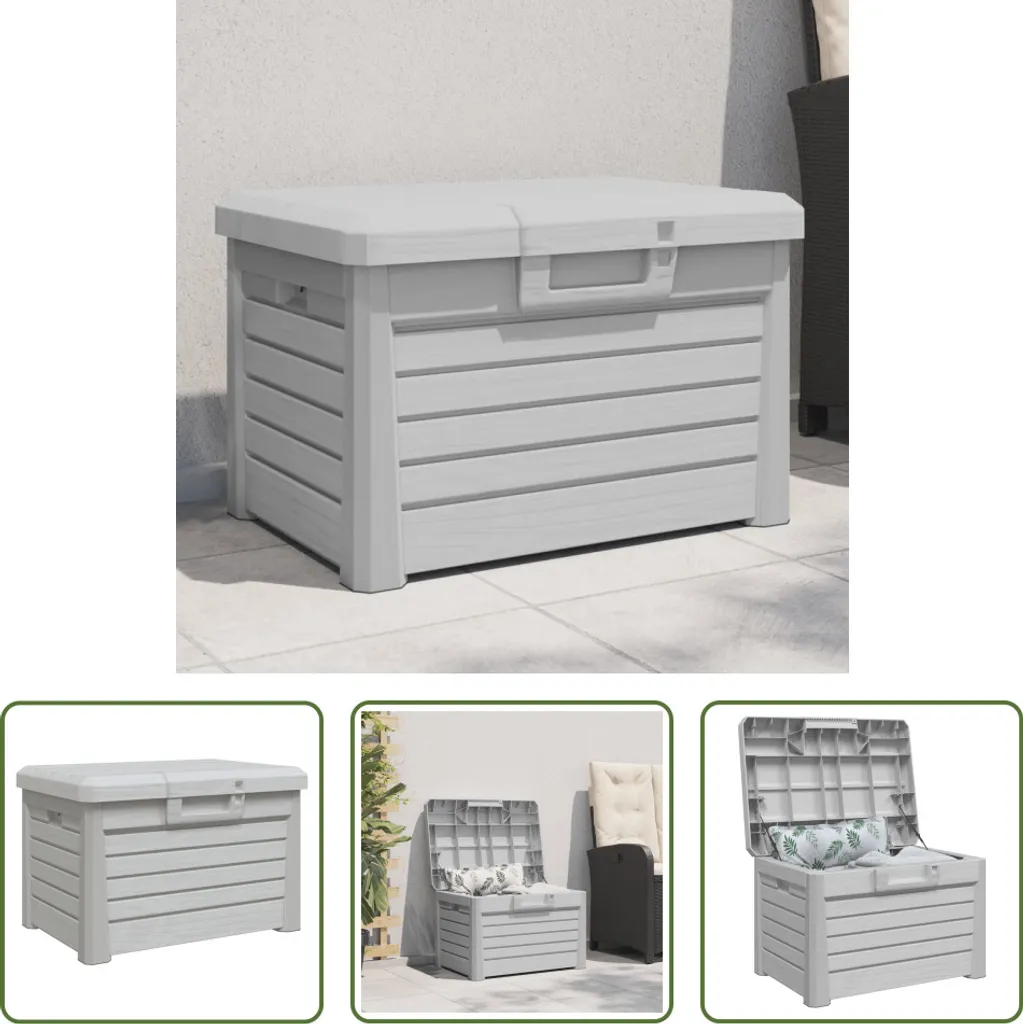 Boîte de Stockage en Polypropylène Gris Résistant aux UV 73x50x46 cm