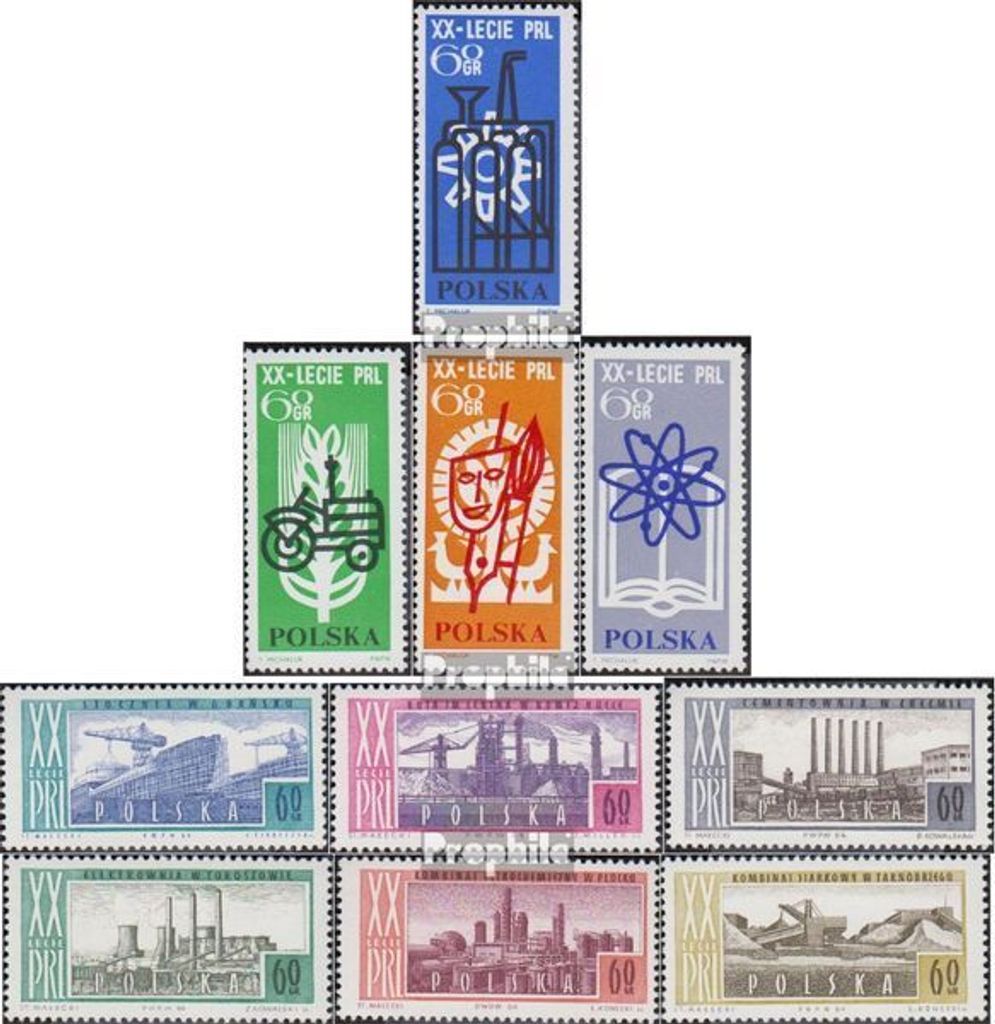 Briefmarken Polen 1964 Mi 1503-1512 (kompl.Ausg.) postfrisch 20 Jahre Volksrepublik Polen