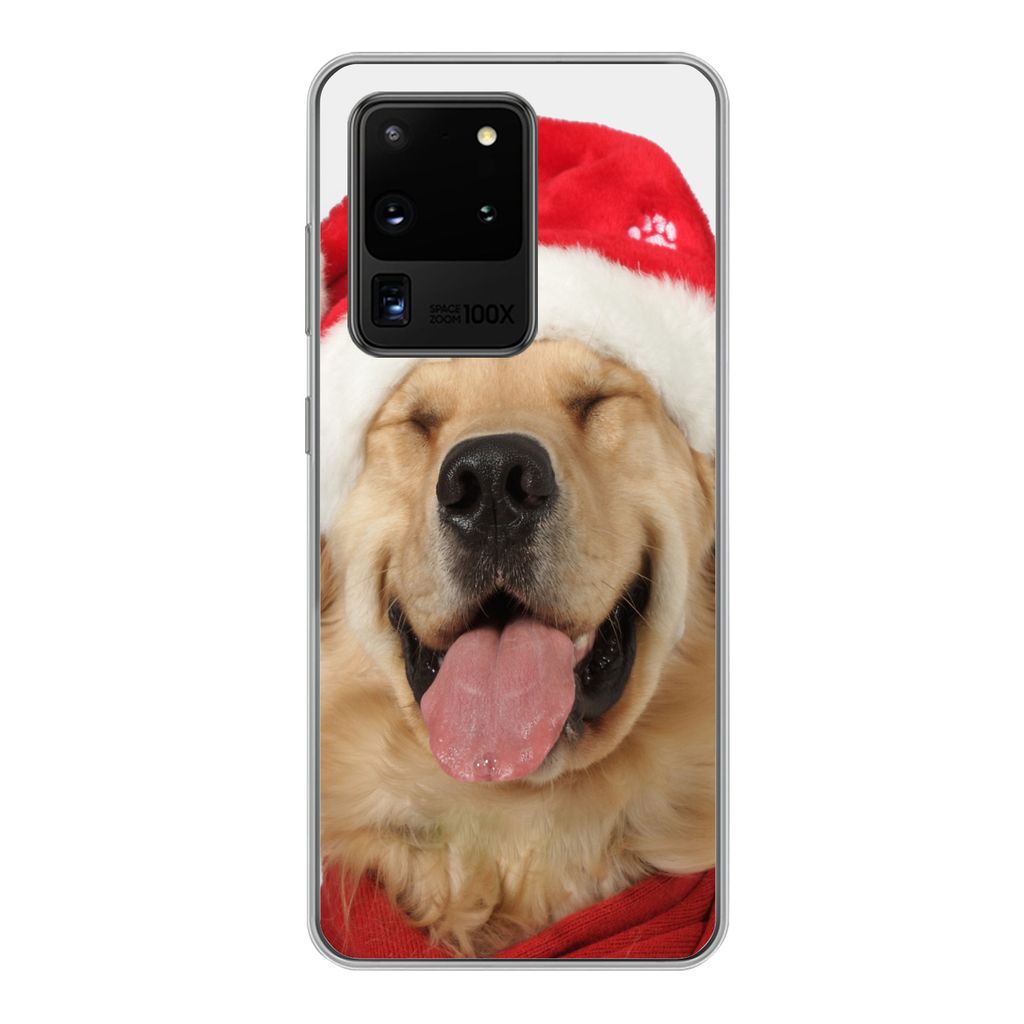 MuchoWow Handyhülle Schutzhülle Hülle für Samsung Galaxy S20 Ultra Hund - Lustig - Lachen - Kinder - Jungen - Mädchen Silikon Softcase Handy...