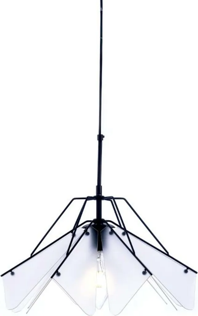 Lampe suspendue design Origami blanc et noir D45cm en métal et acrylique