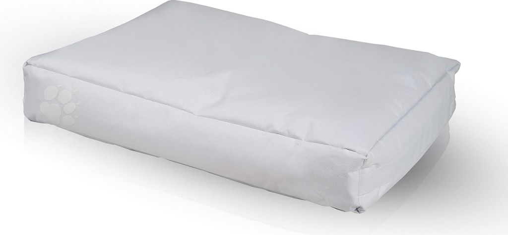 Ecopuf, Pouf Hund Katze Bett, Kissen, Rechteckig, gepolsterte Matratze, Weiß Nc3, 120x80cm