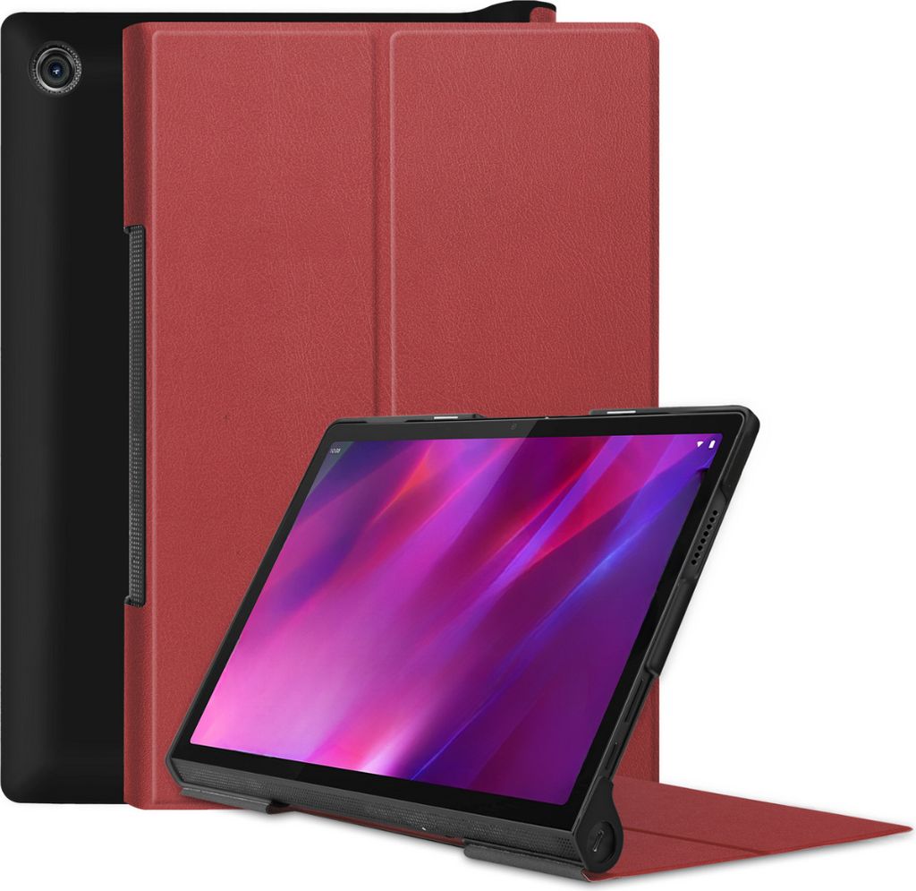 Case2go - Hülle kompatibel mit Lenovo Yoga Tab 11 (2021) - Mit Standfunktion - Kunstleder Tablet Case Schutzhülle - Dunkelrot