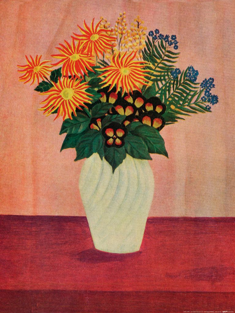 Henri Rousseau Kunstdruck Bild - Blumen In Einer Vase, 1910 (80 x 60 cm)