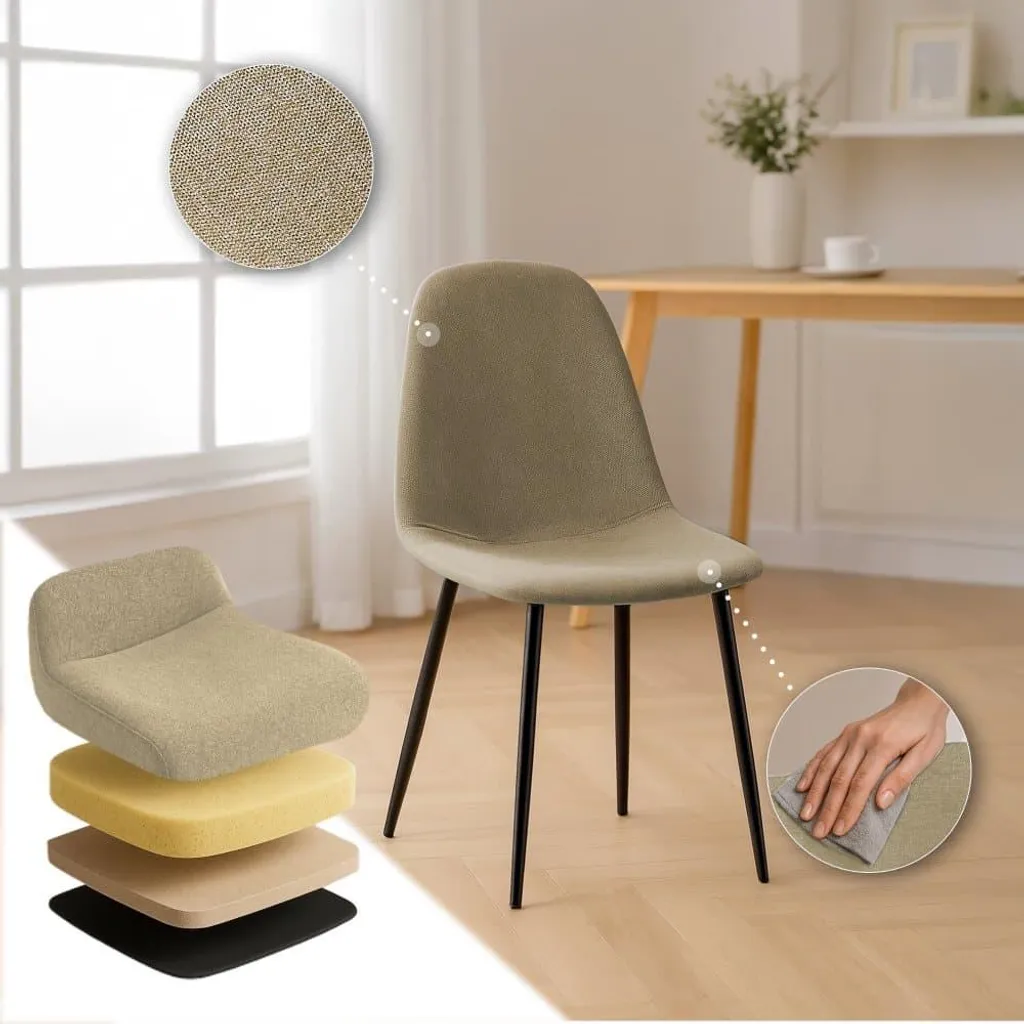 Offerta Sedia Napier Taupe: Robusta, Moderna e Facile da Pulire - 6