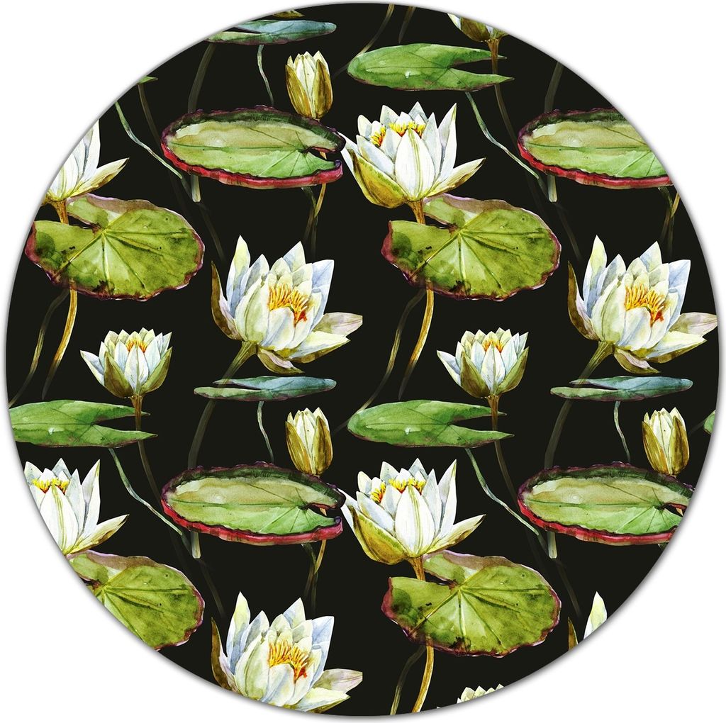Herd-Abdeckplatte Glas Schneidebrett Ceranfeld-Abdeckung - 40 cm - Lotus grün-weißes
