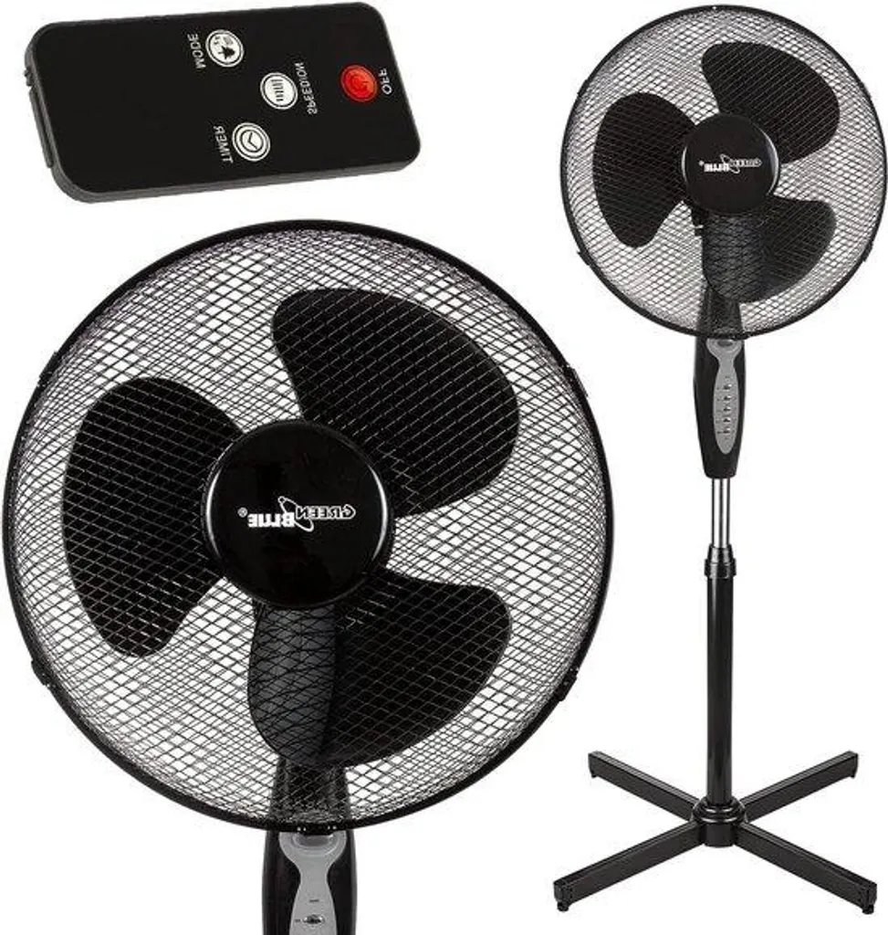 Ventilateur de sol noir 40W 40cm avec télécommande et minuterie V-400N