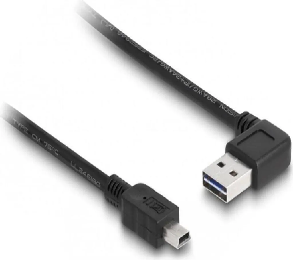 Câble Delock Easy-USB 2.0 réversible mâle vers Mini USB coudé 50cm