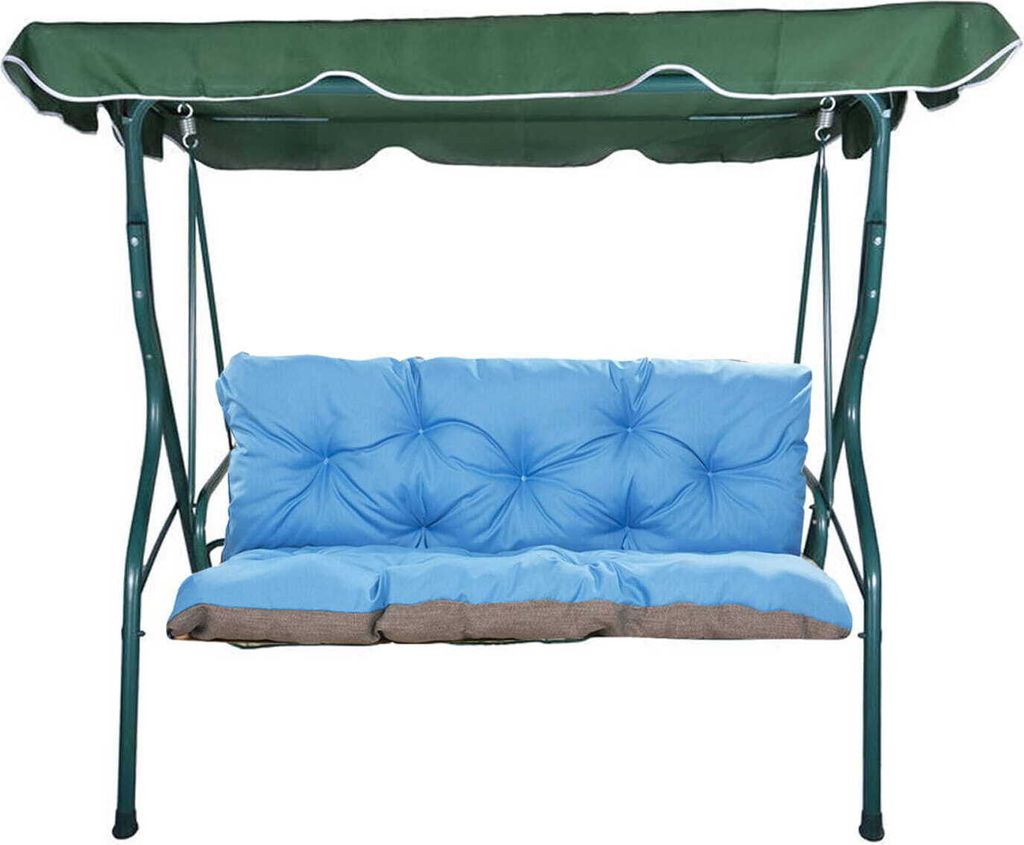 Hollywoodschaukel auflagen 150 x 60 x 50 cm | Bankkissen 2-3 sitzer |Sitzkissen outdoor Blau | polsterauflagen hollywoodschaukel | Gartenkissen