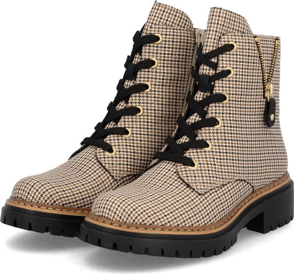Rieker Damen-Schnürstiefelette Beige-Schwarz, Produktbild 