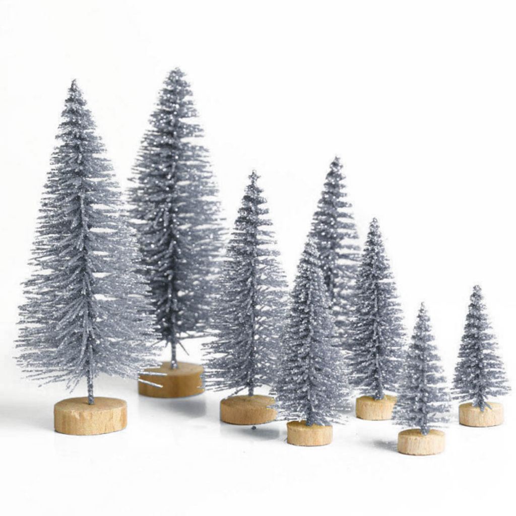 8pcs Mini Weihnachtsbäume Schneekiefern Weihnachtsfeier Urlaub Dekoration-Golden