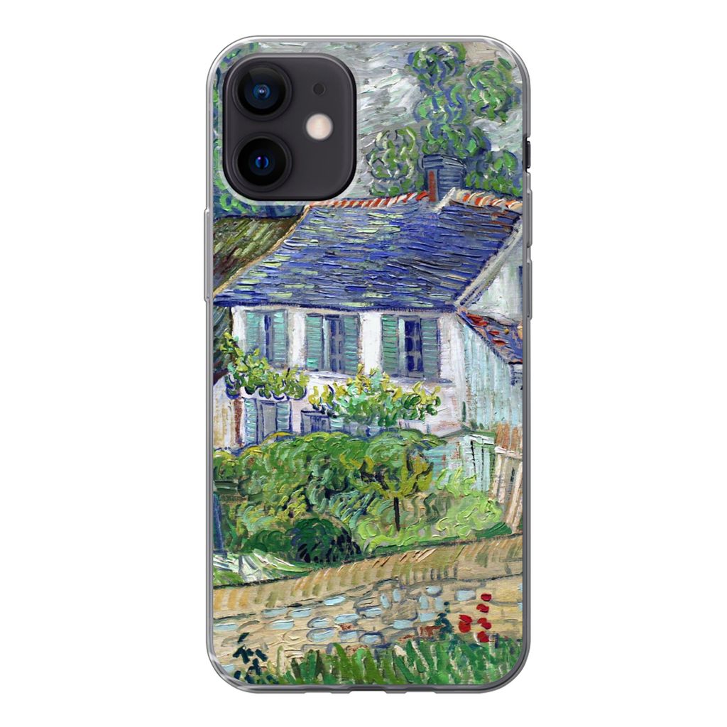 MuchoWow Handyhülle Schutzhülle Hülle für iPhone 12 Haus in Auvers - Vincent van Gogh Silikon Softcase Handy Hülle - Schutzhülle