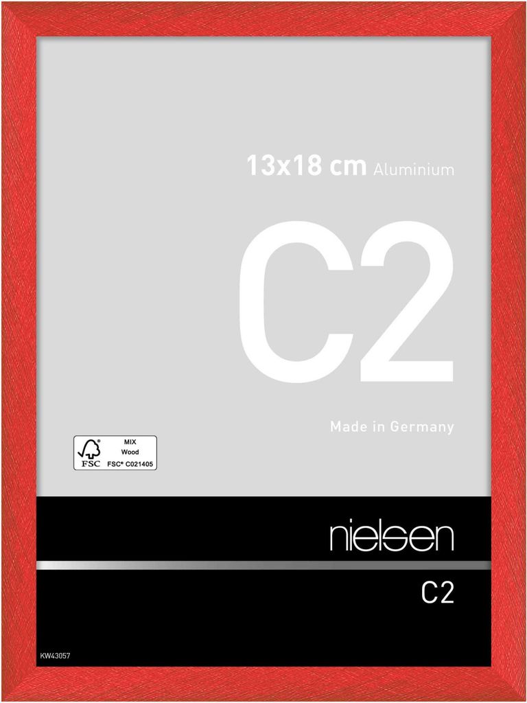nielsen Aluminium Bilderrahmen C2, 13x18 cm, Tornado Rot