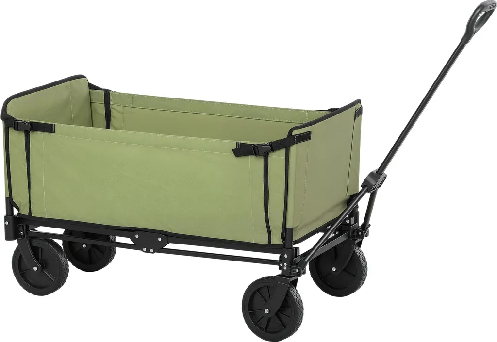 Chariot de transport pliable avec sac amovible 130L pour jardin noir