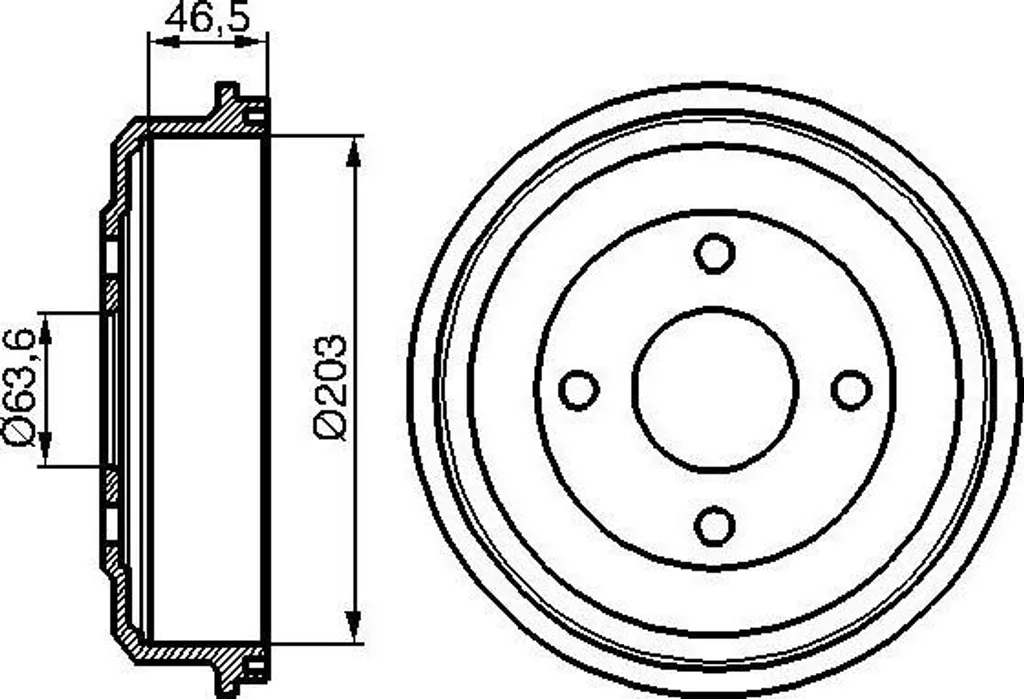 Bosch Tambour de frein 0 986 477 054 - Pièce de rechange d'origine