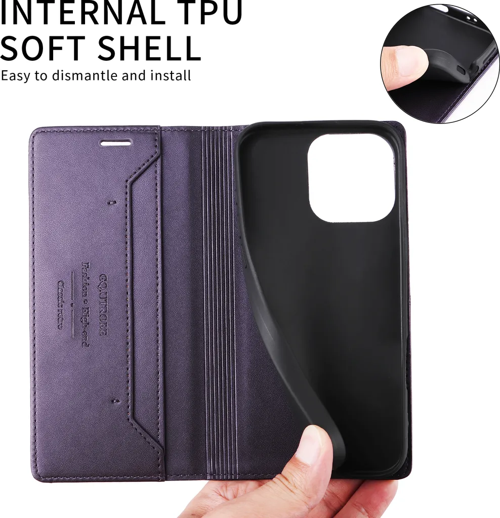 GOKEN Custodia Portafoglio Per Sony Xperia 10 IV - Pelle PU Viola Con Rilievo, Slot Carte E Supporto - 2