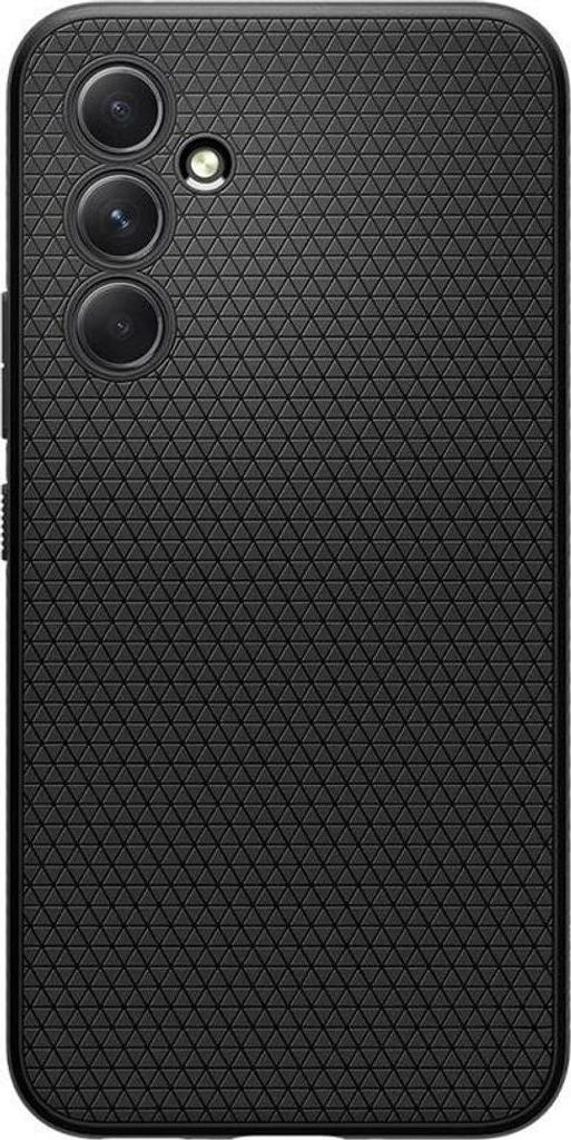 A black smartphone case with a textured pattern is shown from the back.