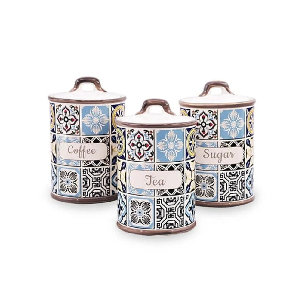 Barattoli Cucina Holiday in Porto Maestro Ceramica Bianca 3x800ml