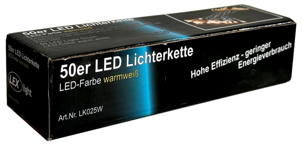 50'er LED Lichterkette Innenbereich warmweiß Produktbild 