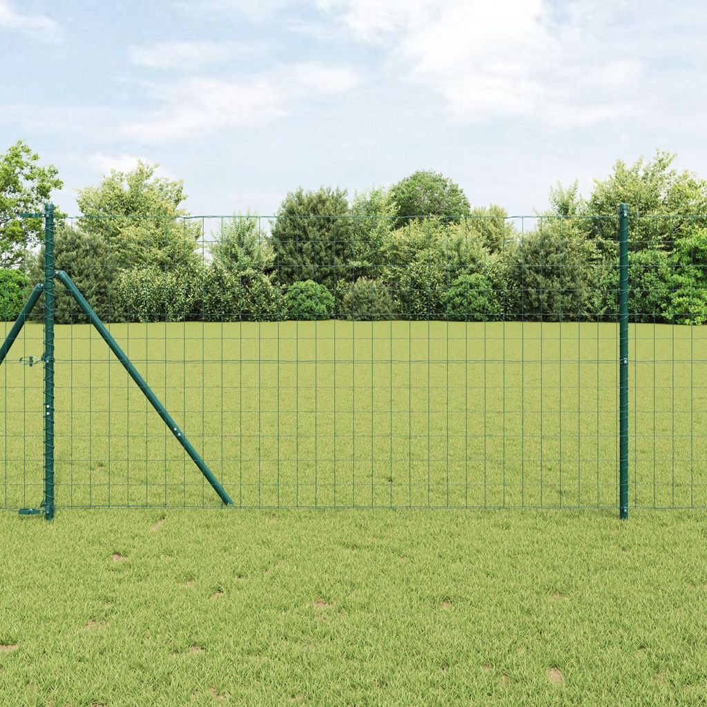 Euro Zaun Grün 1x25 m Stahl, Drahtzäune DesignMöbel Neu
