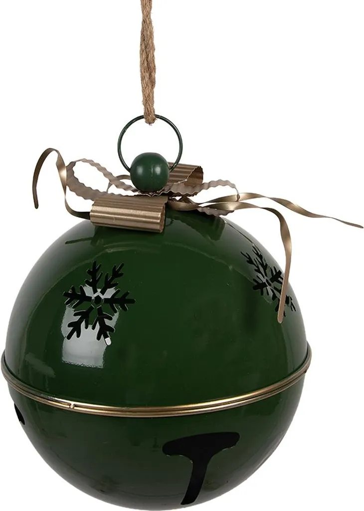 Clayre & Eef Campana Decorativa Metallo Verde 31x35 cm - Offerta