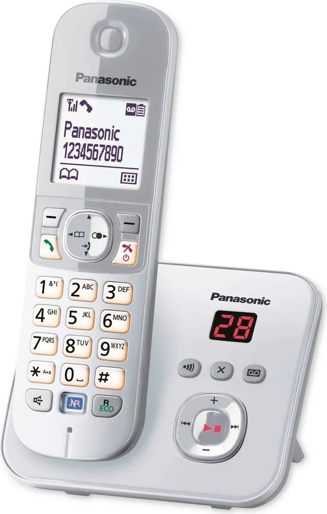 Panasonic KX-TG6821 - Telefono cordless - Segreteria telefonica con ID chiamante - DECT - Argento perlato (KX-TG6821GS)