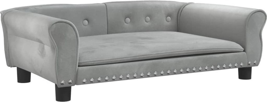 vidaXL Hundebett Hellgrau 95x55x30 cm Samt Produktbild 