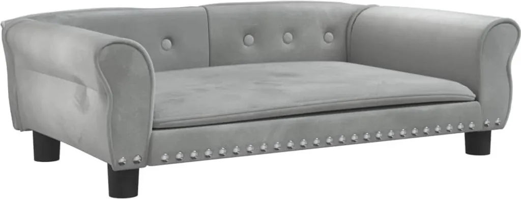 vidaXL Divano Luxury per Cani Velluto Grigio 95 cm - Eleganza e Relax