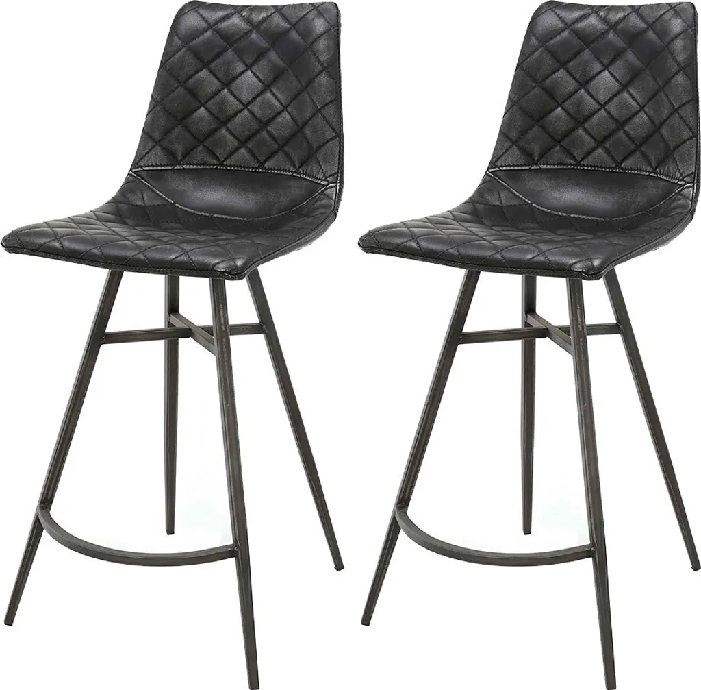 Zatalo Tabouret de bar Ursula Anthracite lot de 2 chaises hautes design